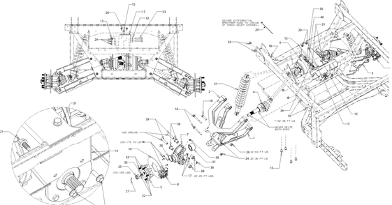 Axle-Rear Diagram and Parts List for 747EFI4X4 (37AM485D010)(2017) Cub Cadet Lawn Tractor Accessories